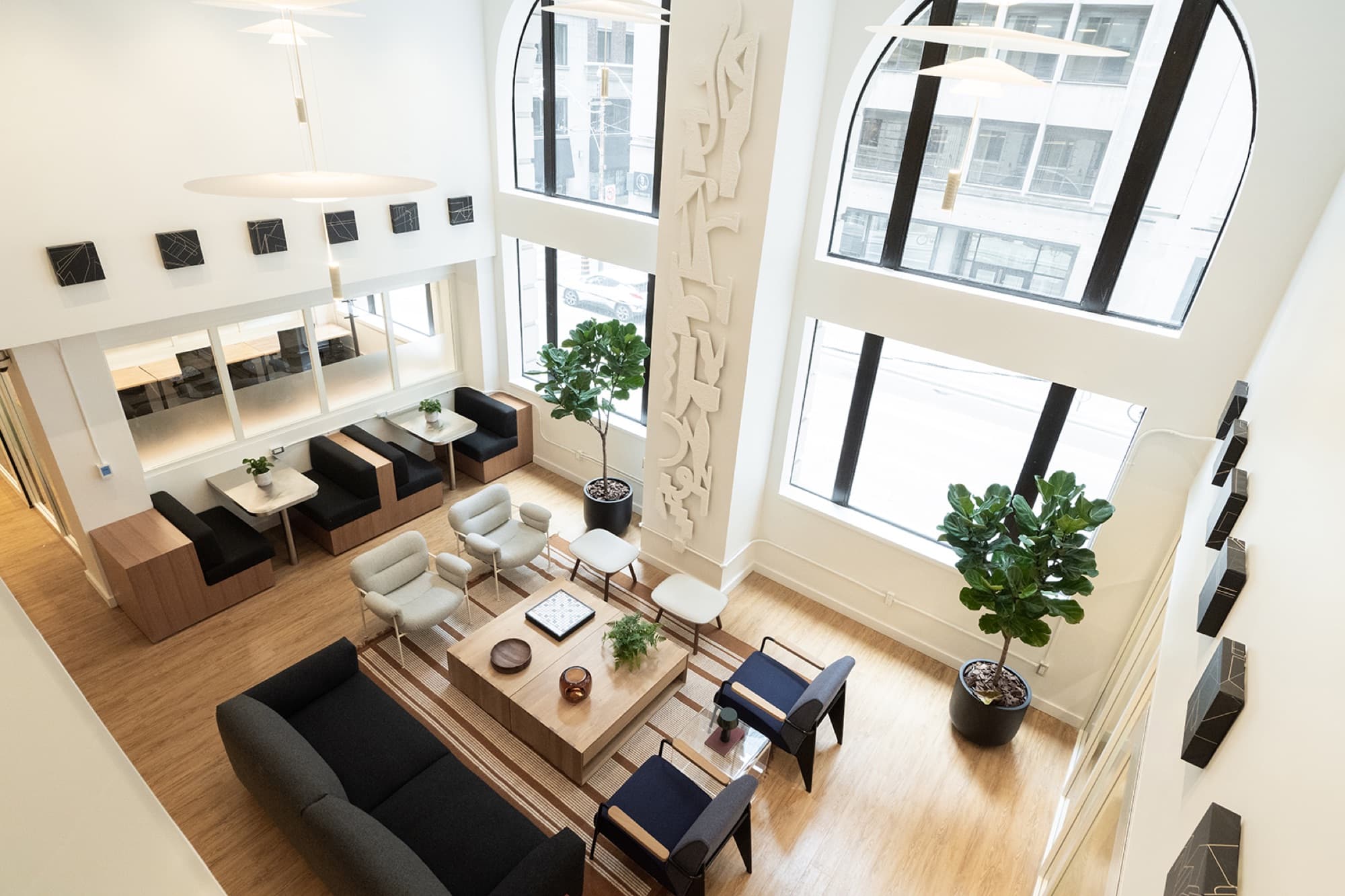 357 Bay Street Toronto — corridor with trailing greenery
