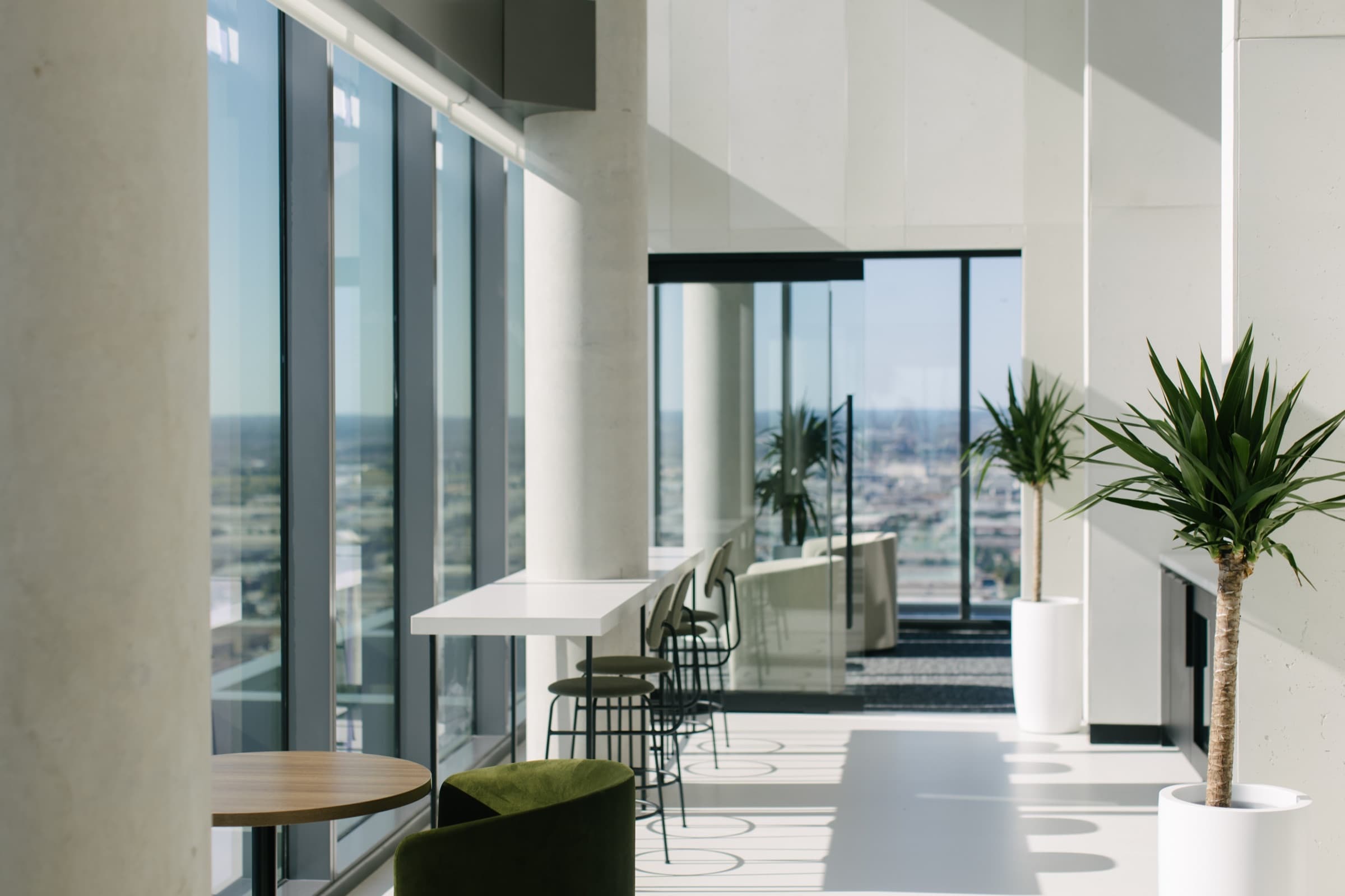 Corporate workspace with biophilic plant design