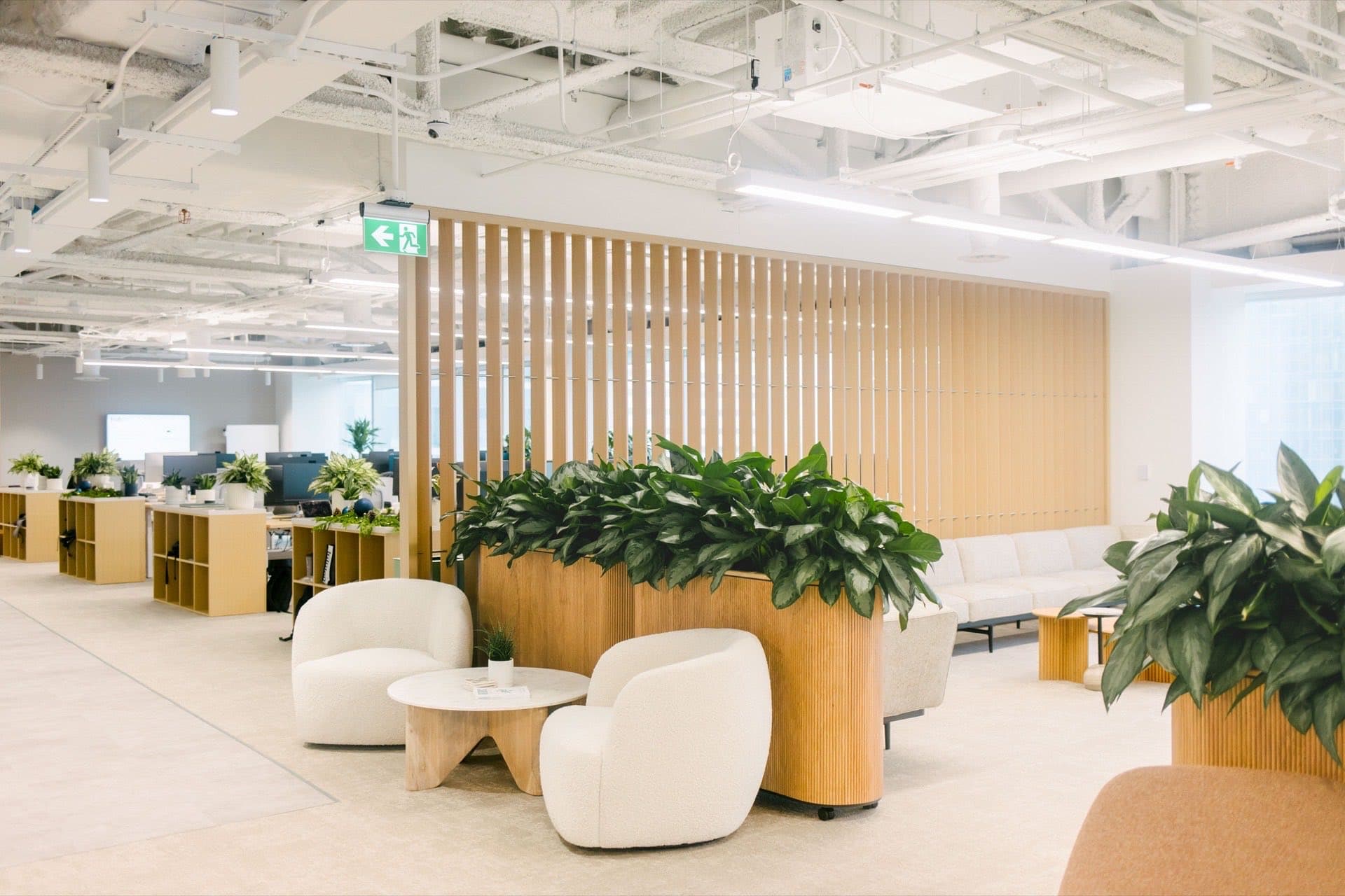 Modern Toronto office with plants as natural space dividers